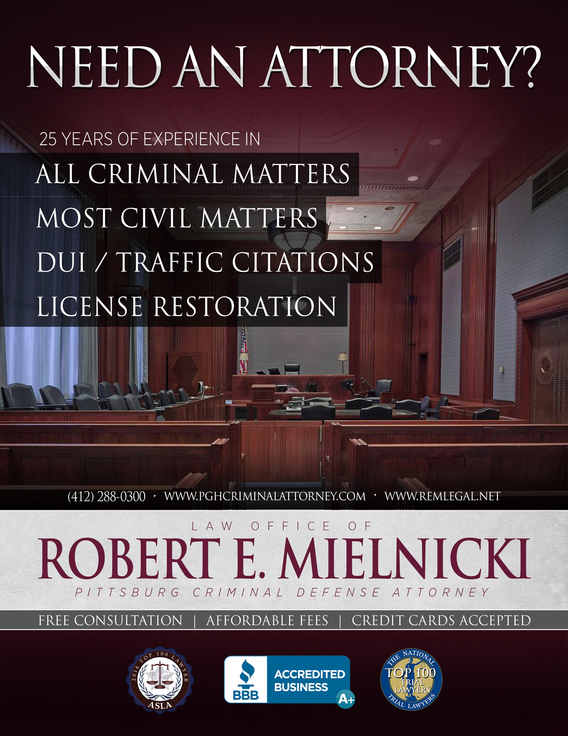 Postcard Design by Brian Ellis for Robert E. Mielnicki, Esq. | Design #9734027
