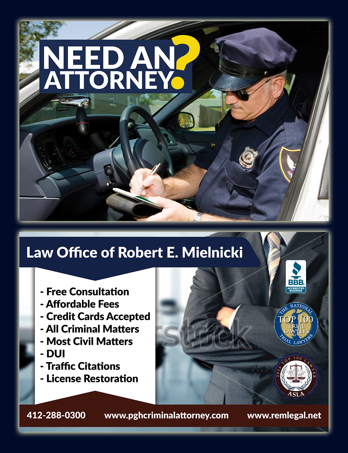 Postcard Design by esmael43 for Robert E. Mielnicki, Esq. | Design #9794714