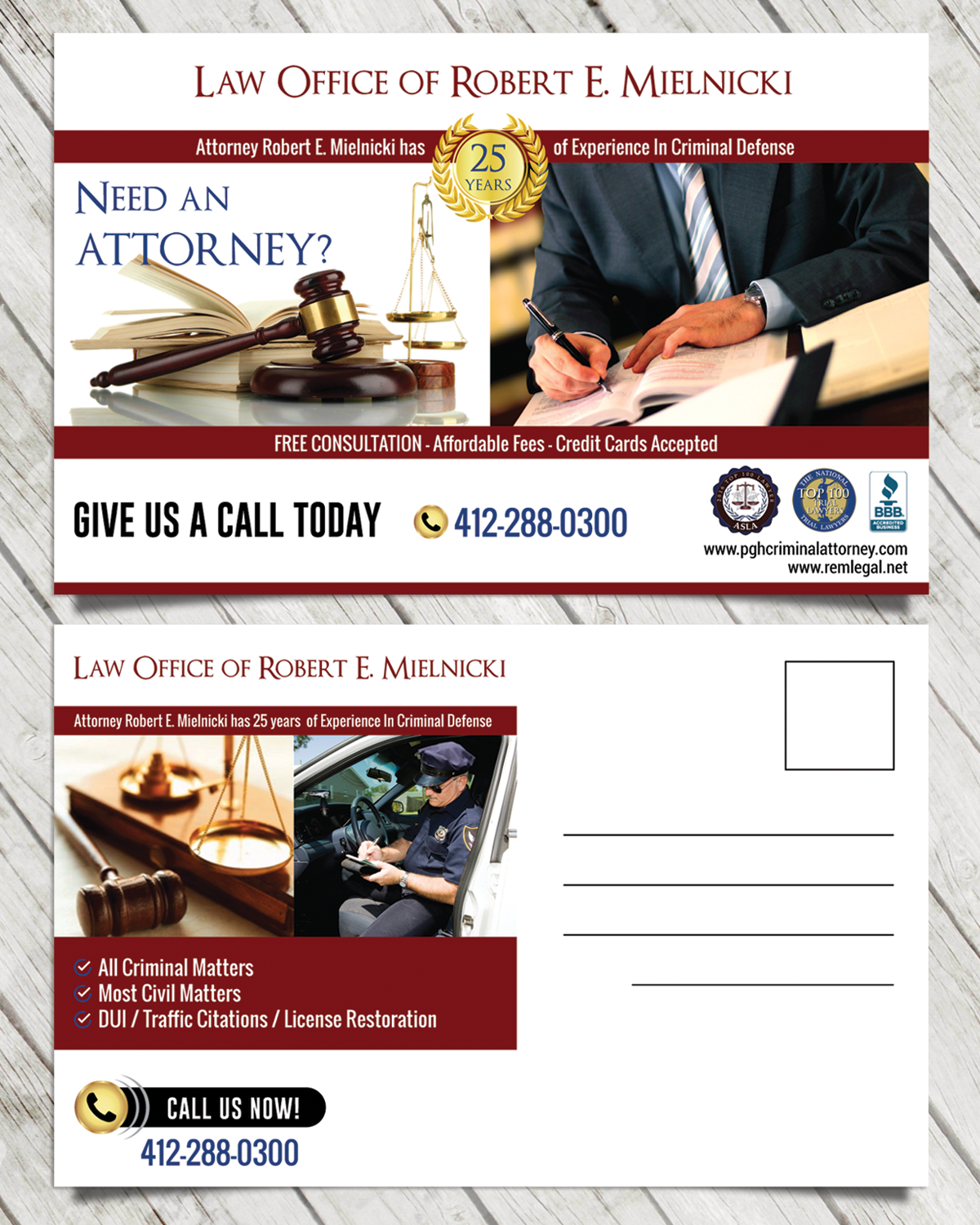 Postcard Design by mehandzic.j for Robert E. Mielnicki, Esq. | Design #9794013