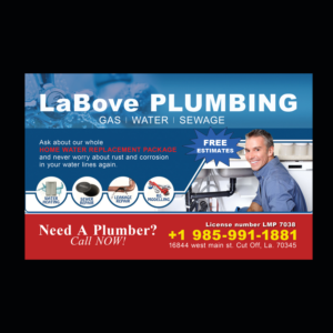 Postcard Design by NatPearlDesigns for LABOVE PLUMBING  | Design: #9767492