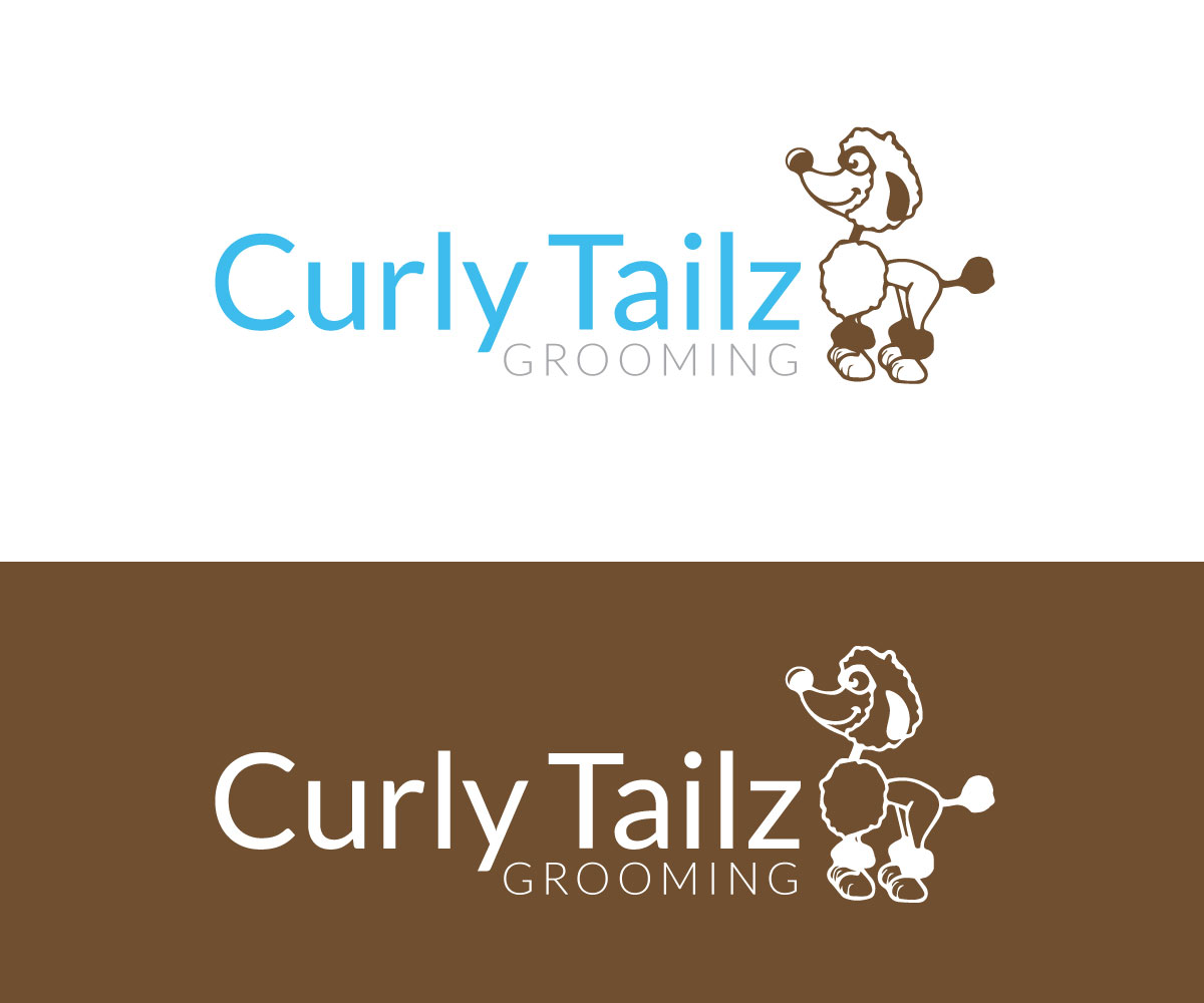 Logo Design by Shairell Mae for Curly Tailz Grooming | Design #9847523