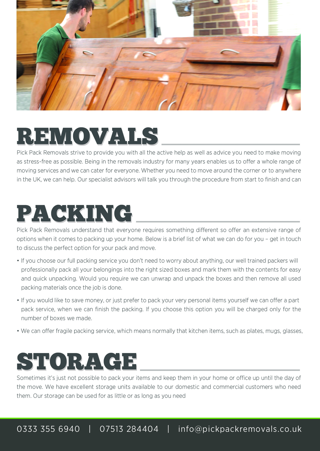 Flyer Design by Brian Ellis for Pick Pack Removals ltd | Design #9849720
