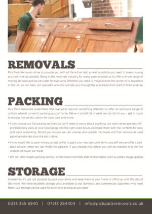 Flyer Design by Brian Ellis for Pick Pack Removals ltd | Design: #9849720