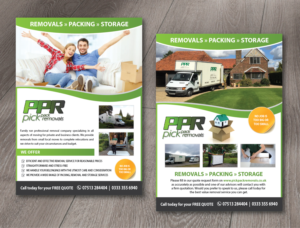 Flyer Design by alex989 for Pick Pack Removals ltd | Design: #9843418