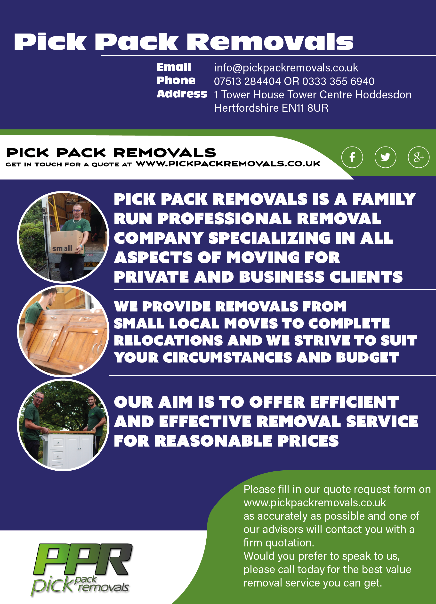 Flyer Design by Sentinelgre for Pick Pack Removals ltd | Design #9881156