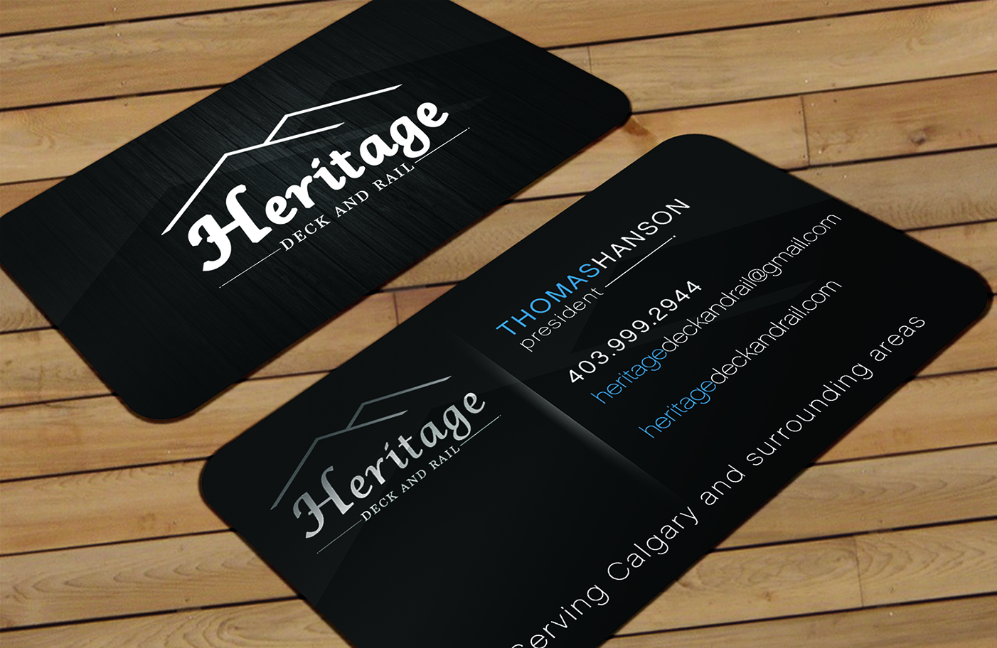 Diseño de Tarjeta de Presentación por Joshua Carmichael para Heritage Deck And Rail Ltd | Diseño #9758579