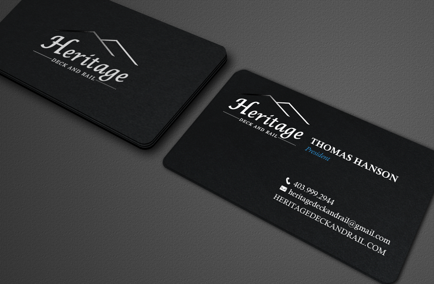 Diseño de Tarjeta de Presentación por chandrayaan.creative para Heritage Deck And Rail Ltd | Diseño #9753357
