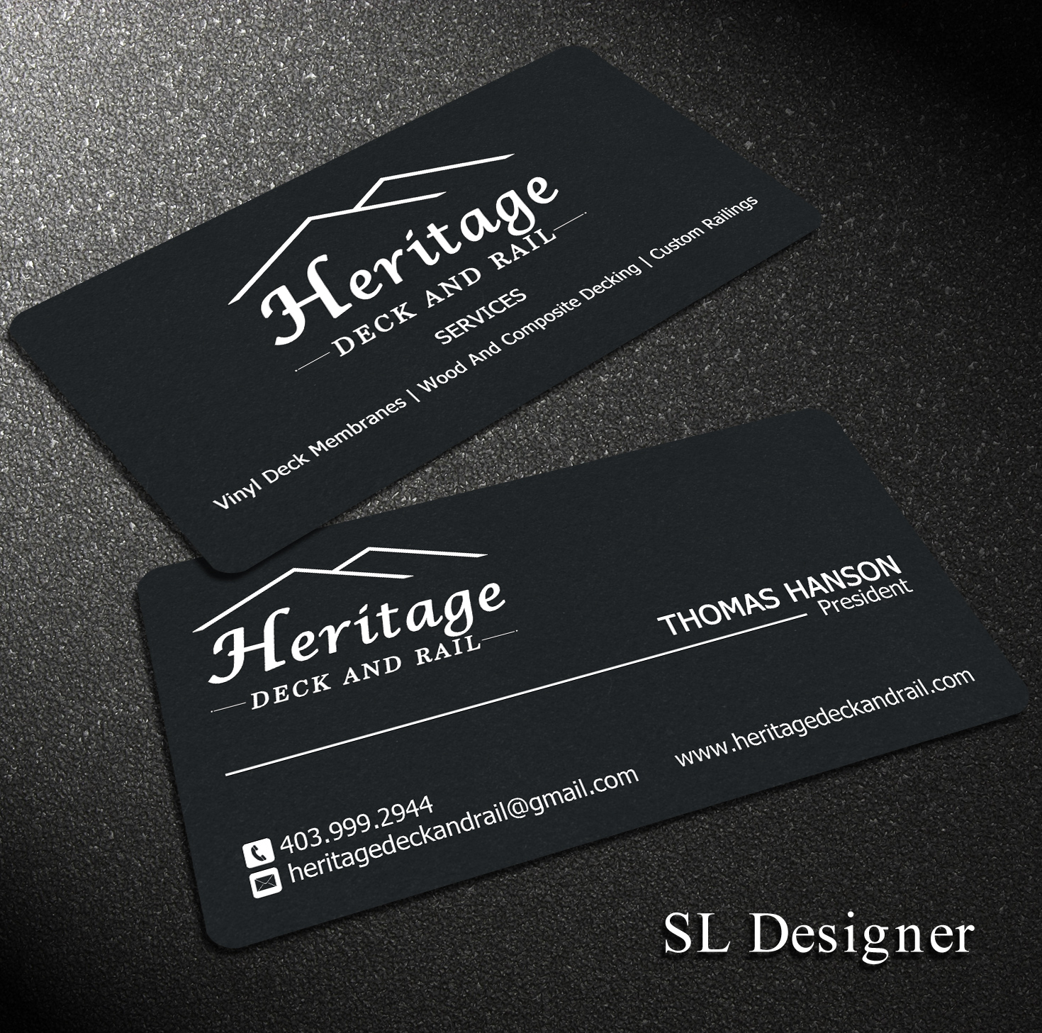 Visitenkarten-Design von SL Designer für Heritage Deck And Rail Ltd | Design #9742325