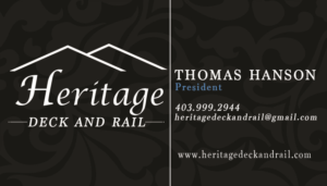 Visitenkarten-Design von CrazyPixel für Heritage Deck And Rail Ltd | Design: #9750738