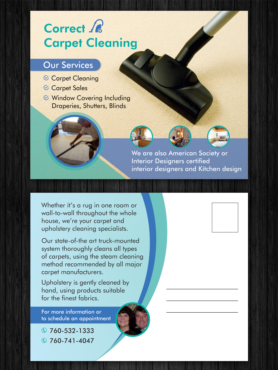 Postcard Design by ecorokerz for Correct Carpet & Expresssions Interior Designs | Design #9766474