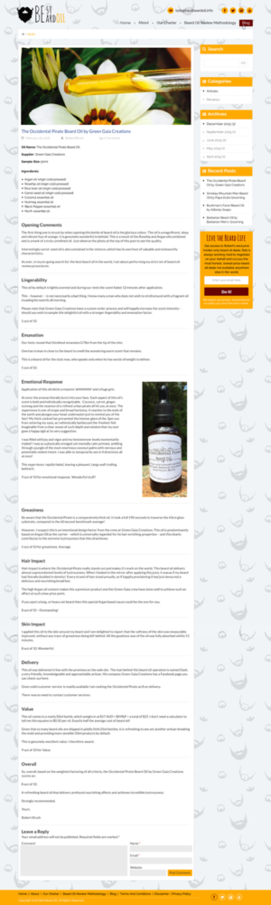 Global Beard Oil Review Business needs a refresh | Web Design by Sbss