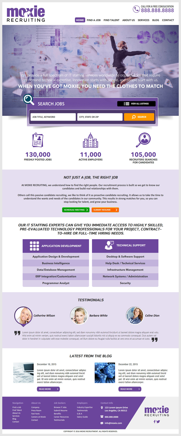 Web Design by -Marc- for Moxie Recruiting | Design #9880262