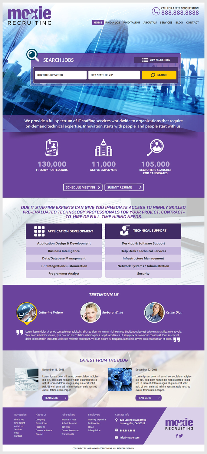 Web Design by -Marc- for Moxie Recruiting | Design #9882322