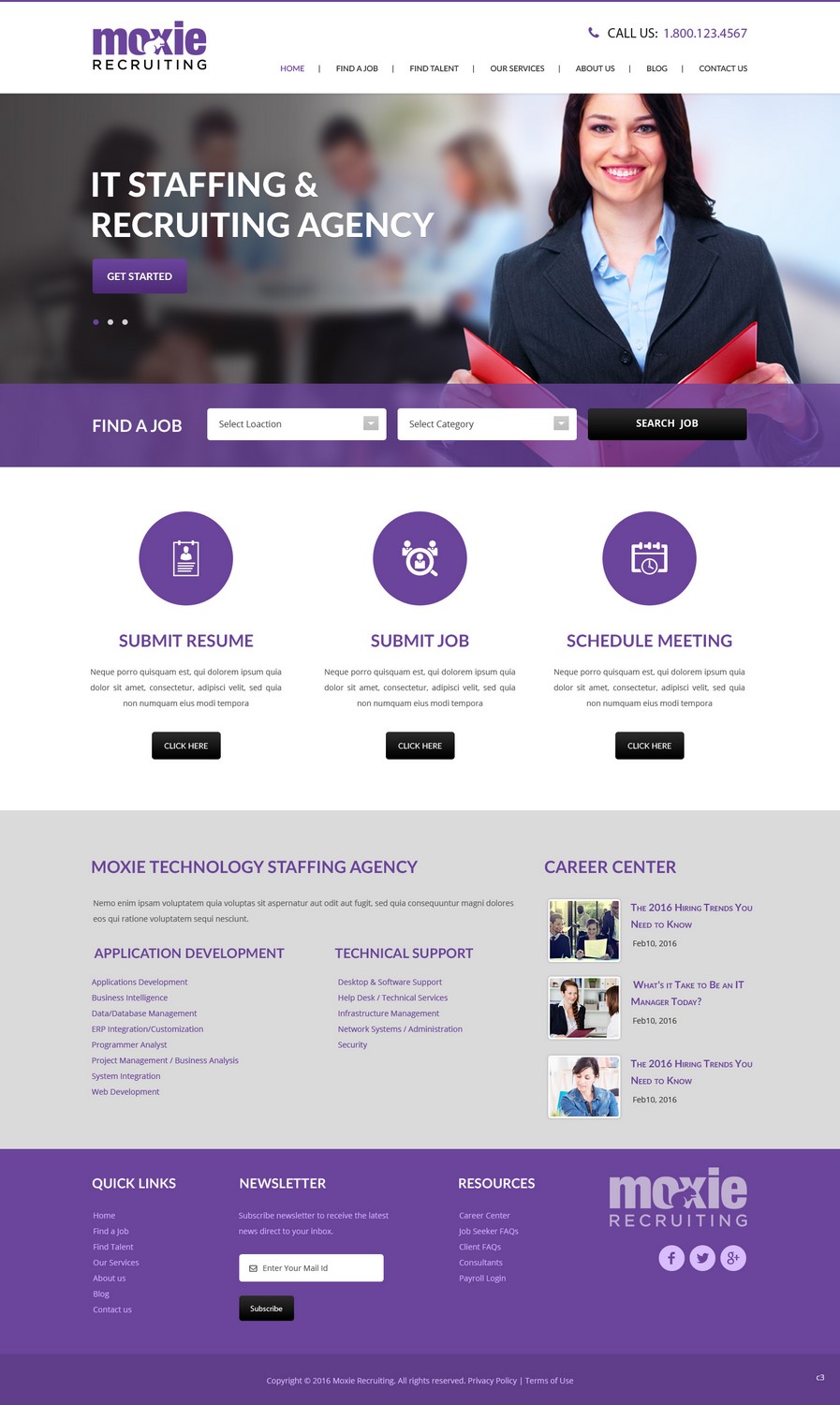 Web Design by pb for Moxie Recruiting | Design #9784633
