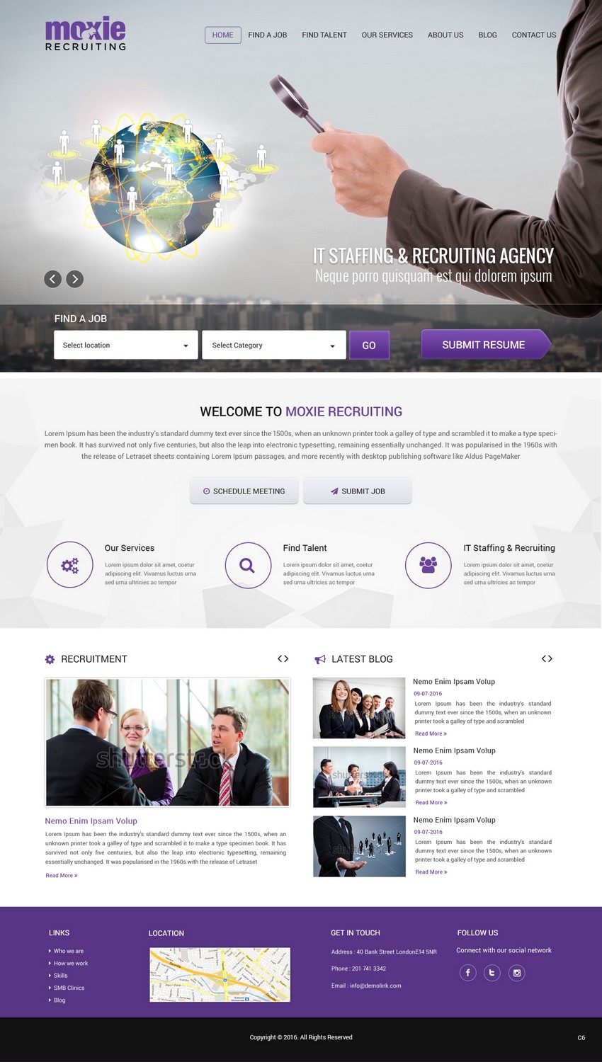 Web Design by pb for Moxie Recruiting | Design #9784670