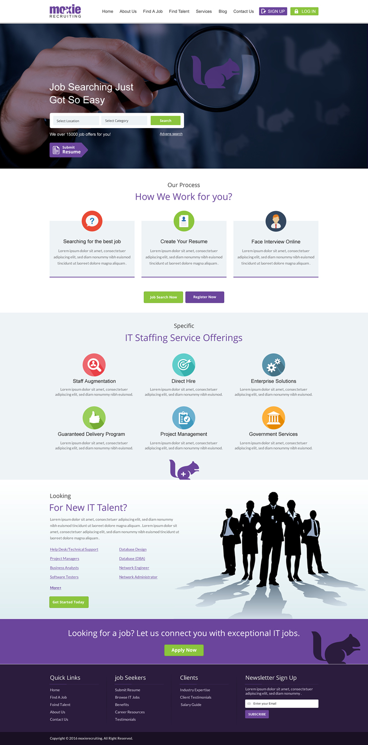 Web Design par Sbss pour Moxie Recruiting | Design #10297682