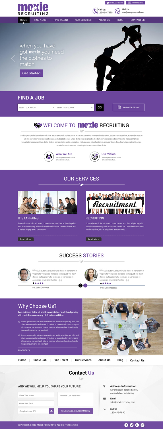 Web-Design von Sbss für Moxie Recruiting | Design #9782871