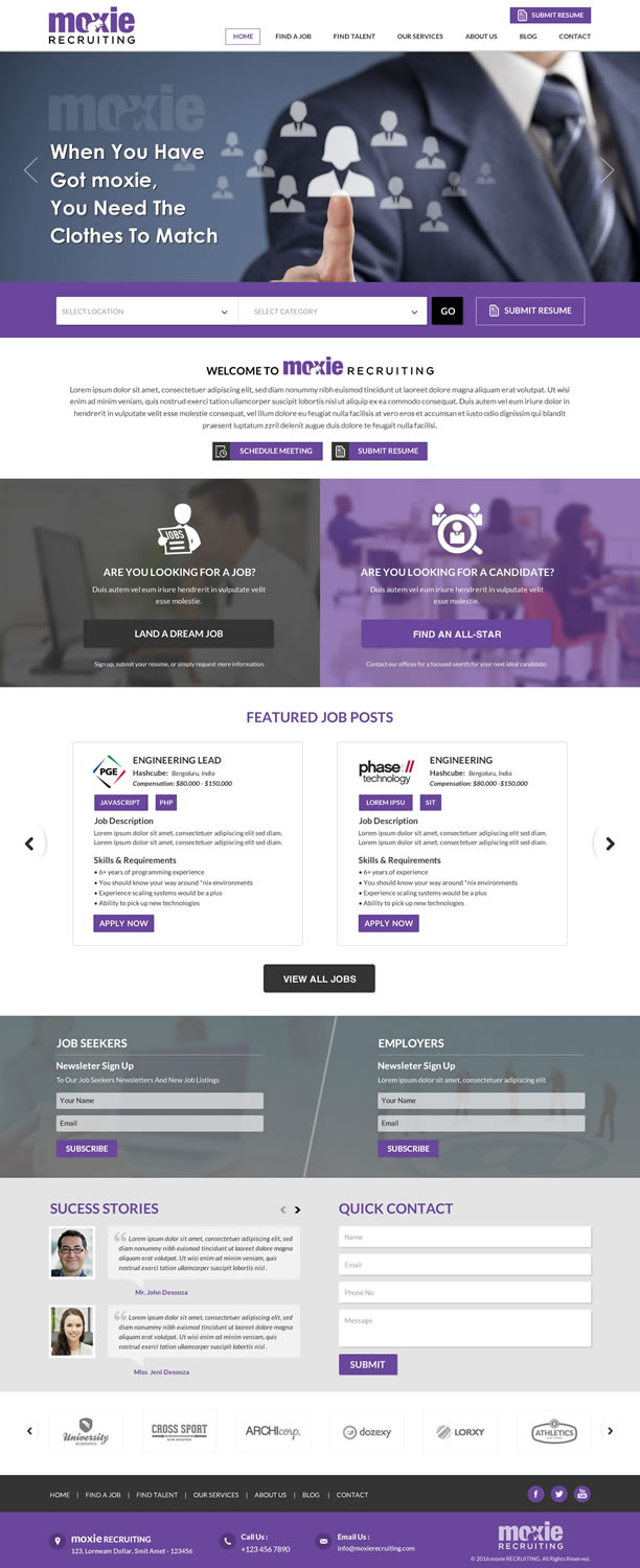 Web-Design von Sbss für Moxie Recruiting | Design #9782873