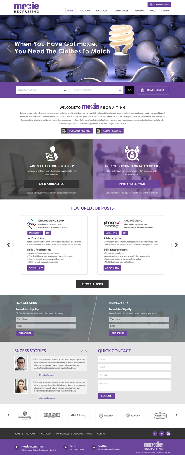 Web Design by Sbss for Moxie Recruiting | Design #9782878