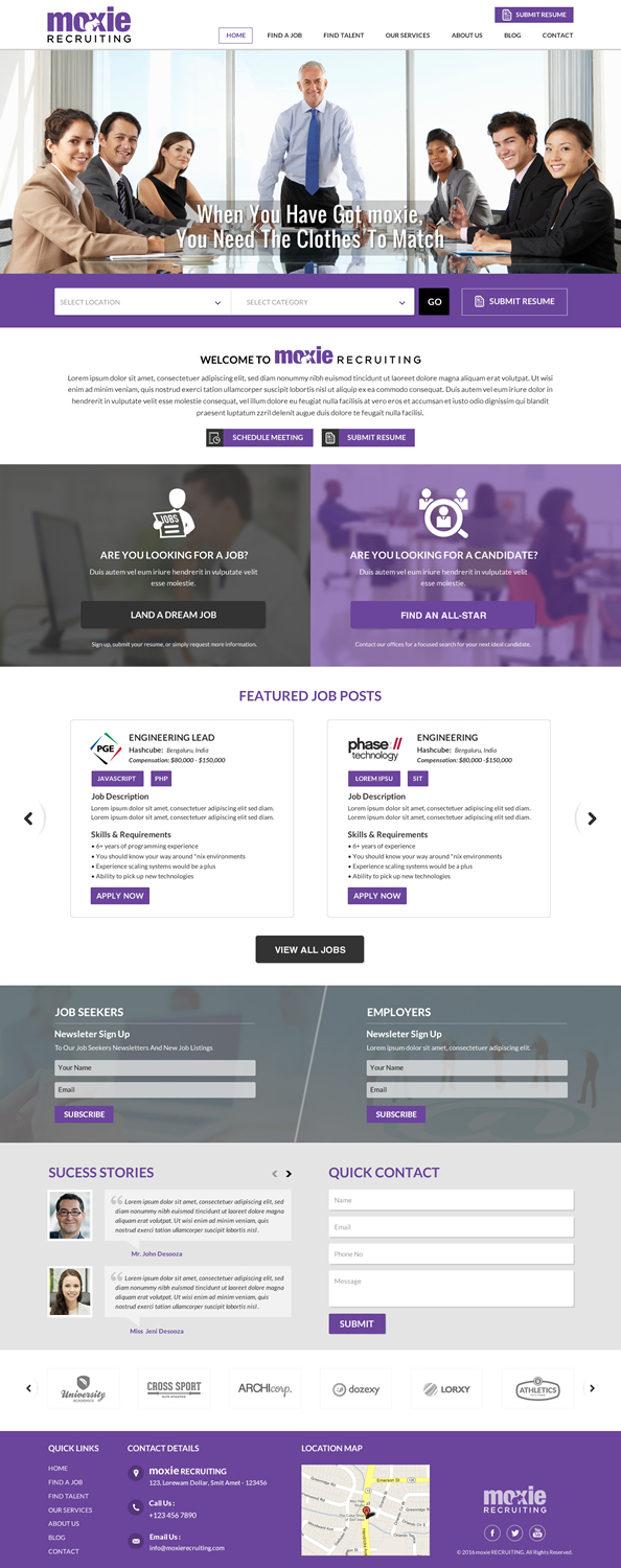 Web Design by Sbss for Moxie Recruiting | Design #9782880