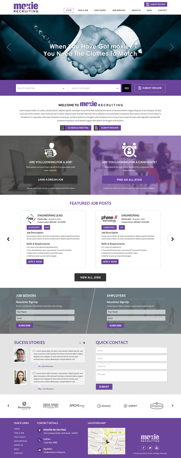 Web Design by Sbss for Moxie Recruiting | Design #9782936