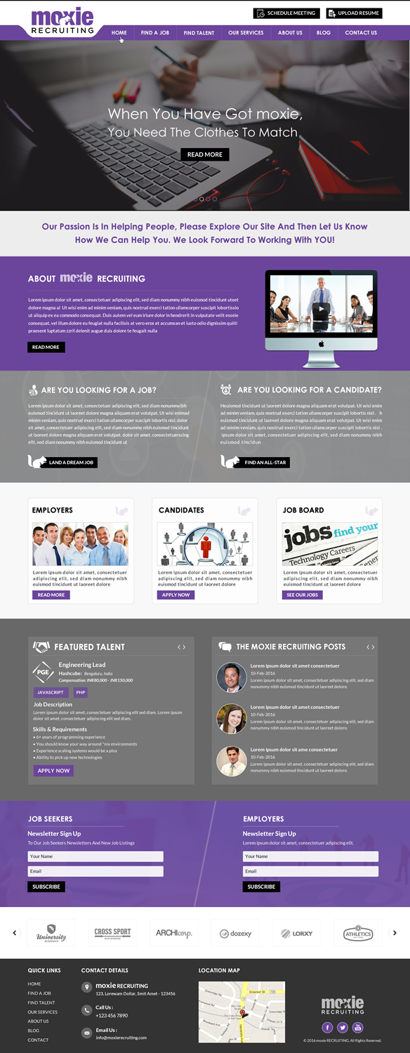 Web Design by Sbss for Moxie Recruiting | Design #9782946