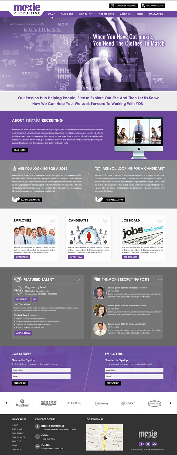 Web Design by Sbss for Moxie Recruiting | Design #9782978