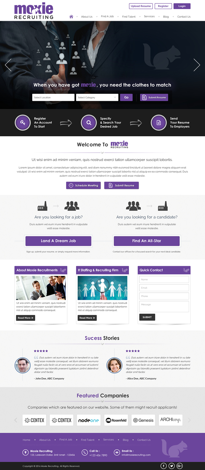 Web-Design von Sbss für Moxie Recruiting | Design #9782985