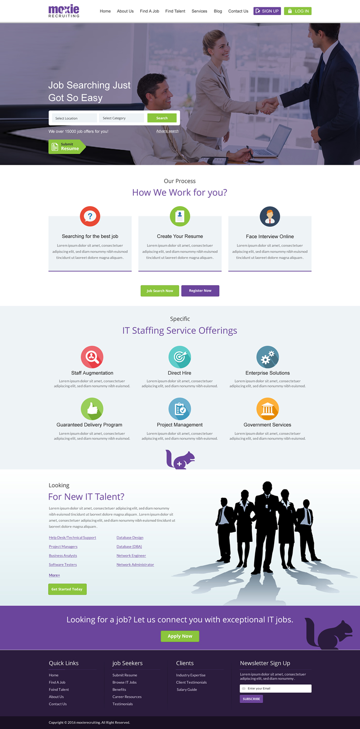 Web Design by Sbss for Moxie Recruiting | Design #9789867