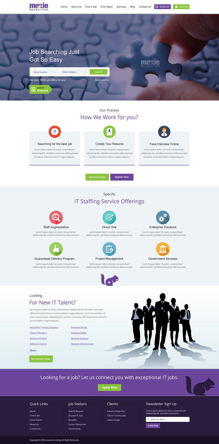 Web Design by Sbss for Moxie Recruiting | Design #9792406