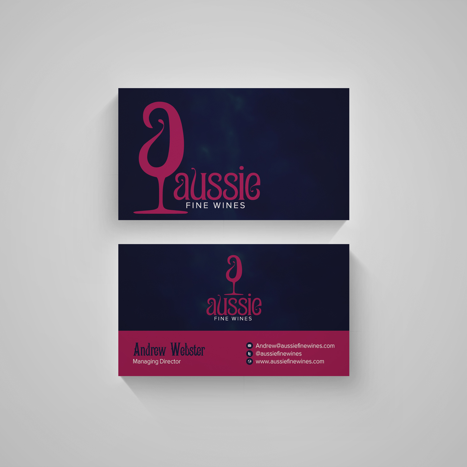 Business Card Design by diRtY.EMM for Aussie Fine Wines | Design #9878310