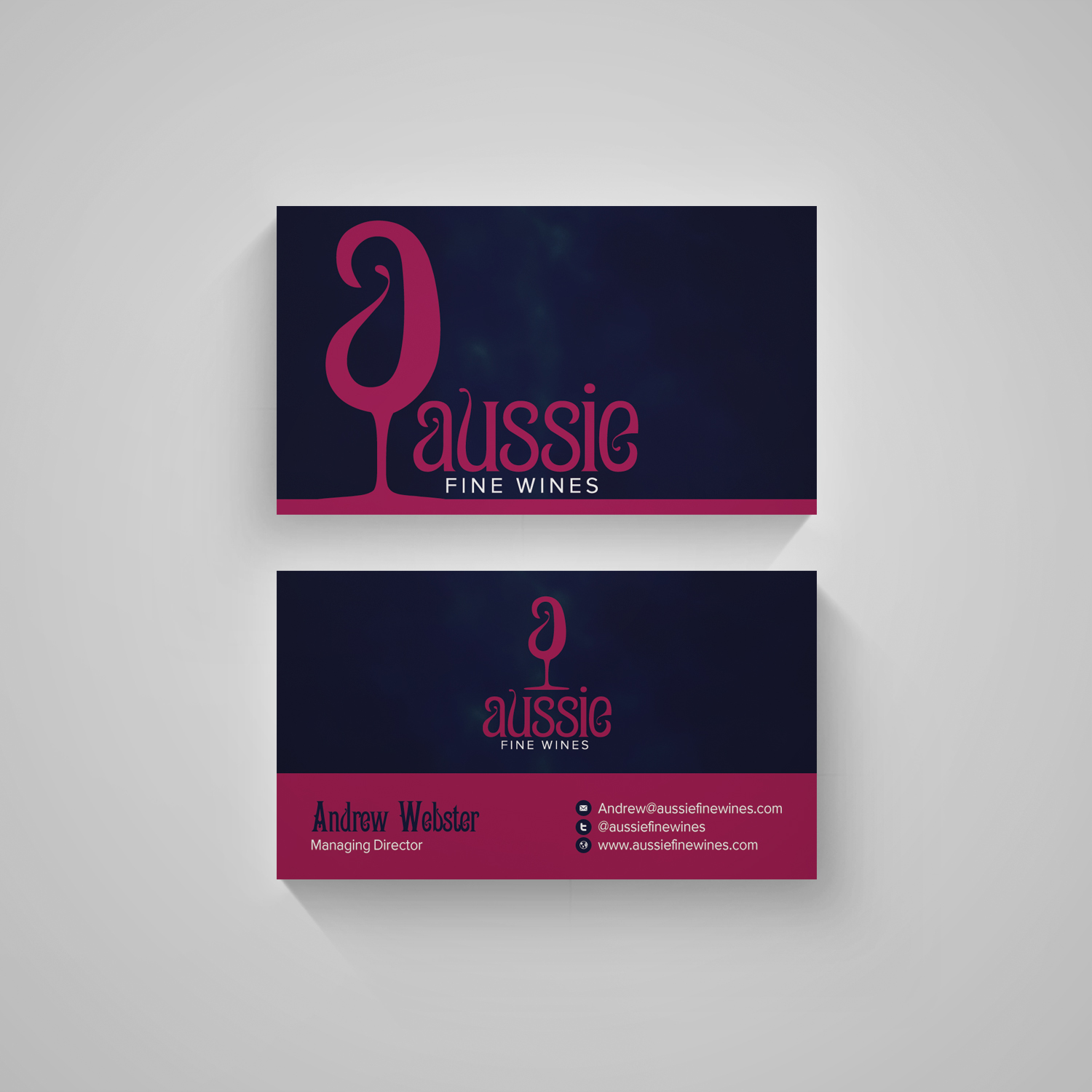 Visitenkarten-Design von diRtY.EMM für Aussie Fine Wines | Design #9878311