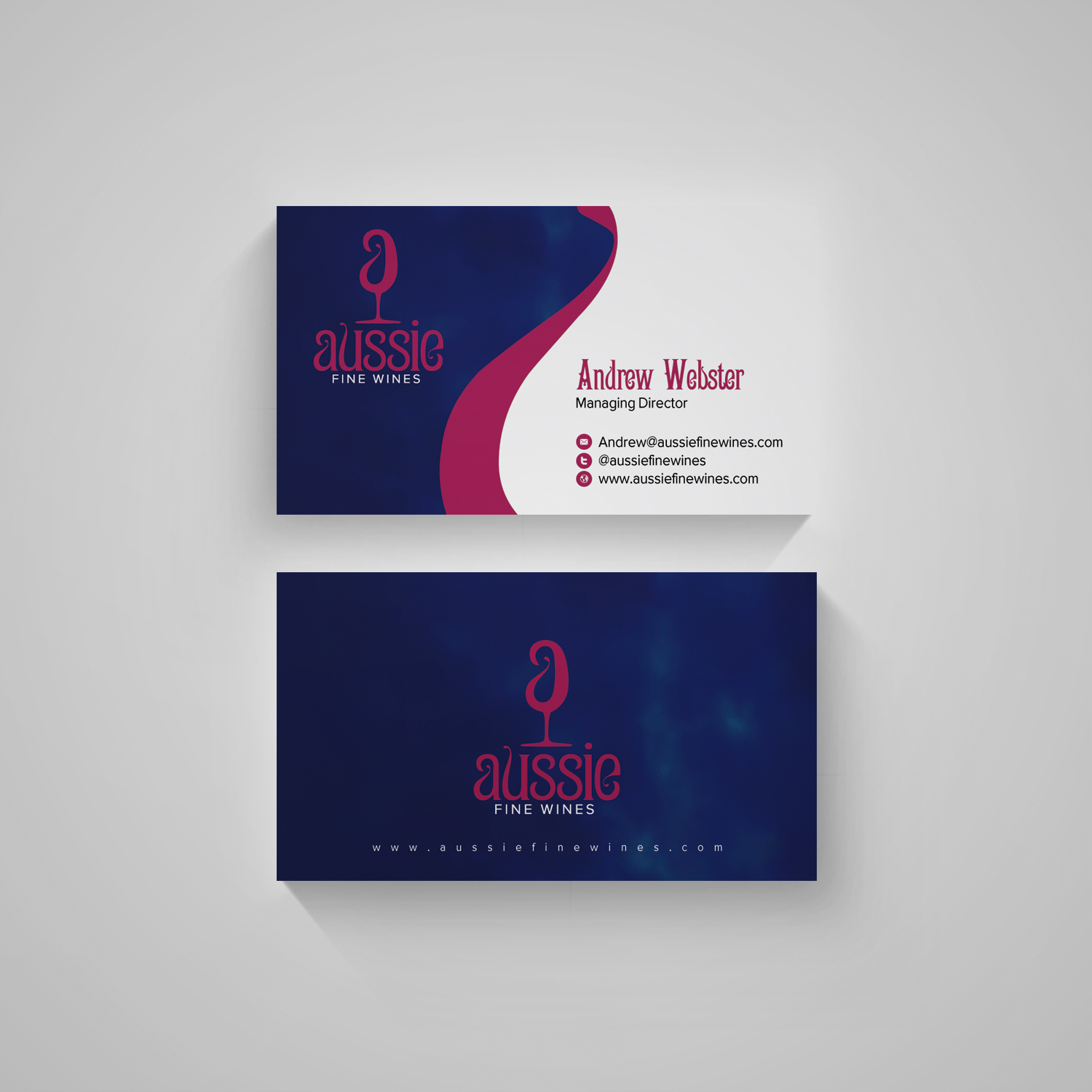 Visitenkarten-Design von diRtY.EMM für Aussie Fine Wines | Design #9878314