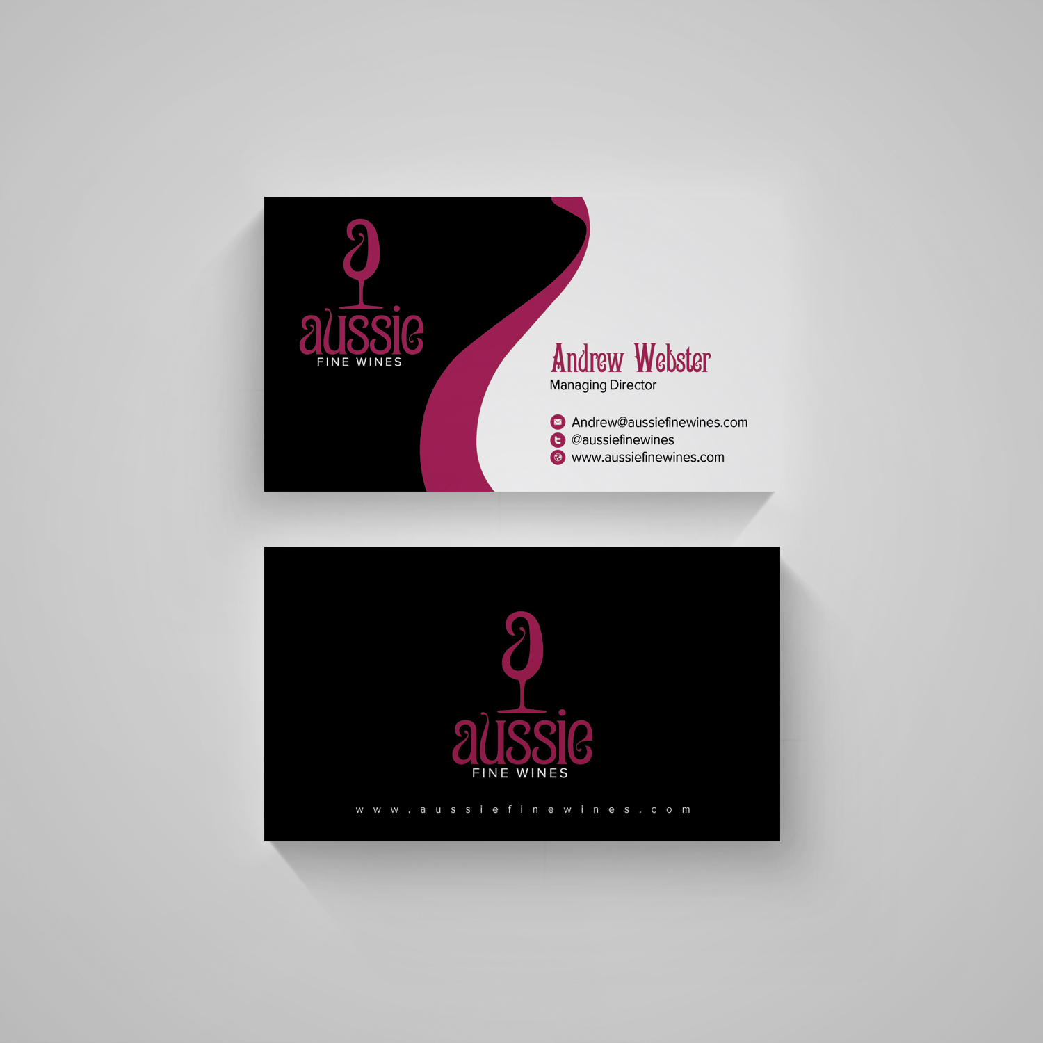 Visitenkarten-Design von diRtY.EMM für Aussie Fine Wines | Design #9878315