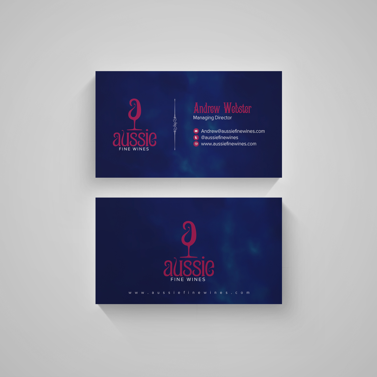 Business Card Design by diRtY.EMM for Aussie Fine Wines | Design #9878316