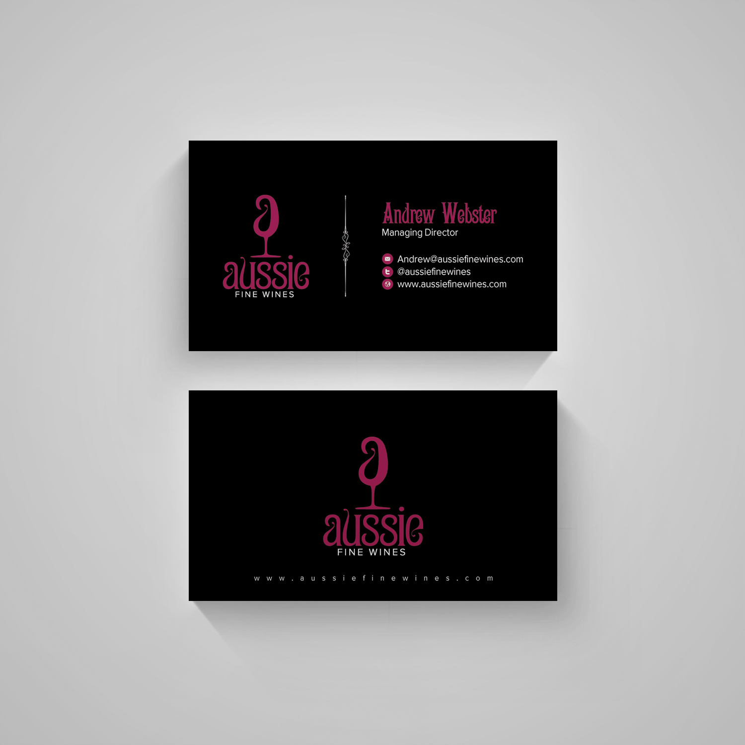 Business Card Design by diRtY.EMM for Aussie Fine Wines | Design #9878317