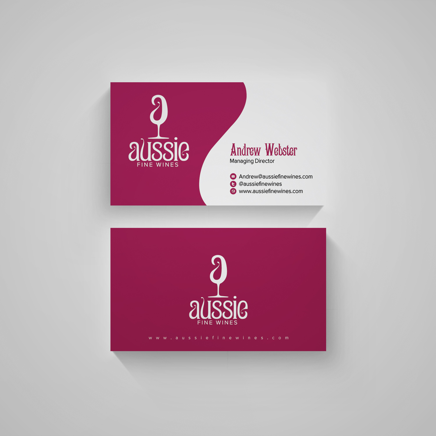 Business Card Design by diRtY.EMM for Aussie Fine Wines | Design #9878318