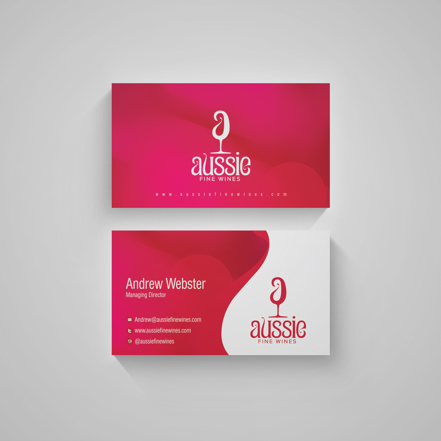 Visitenkarten-Design von diRtY.EMM für Aussie Fine Wines | Design #9947512