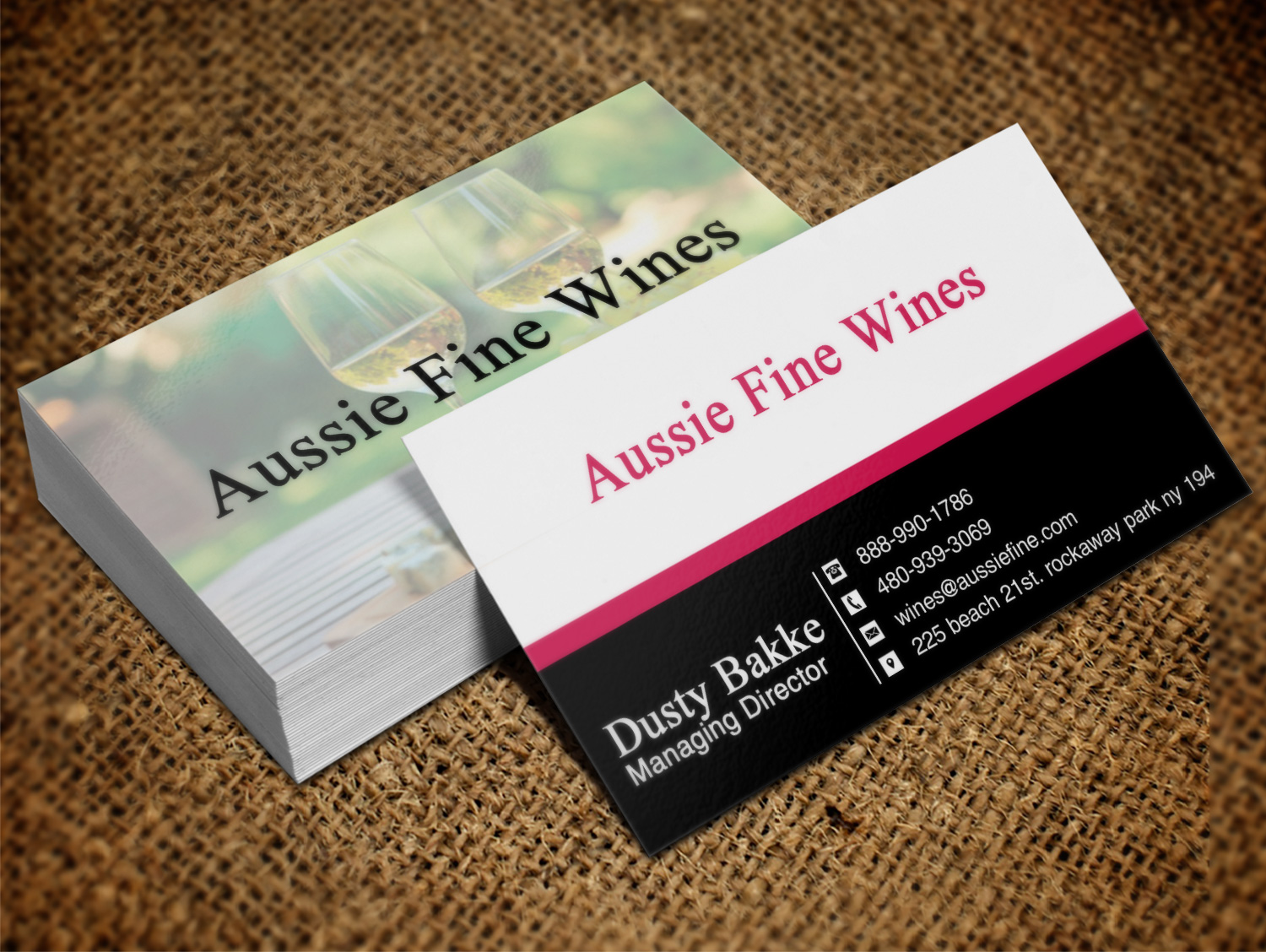 Visitenkarten-Design von Lanka Ama für Aussie Fine Wines | Design #9792026