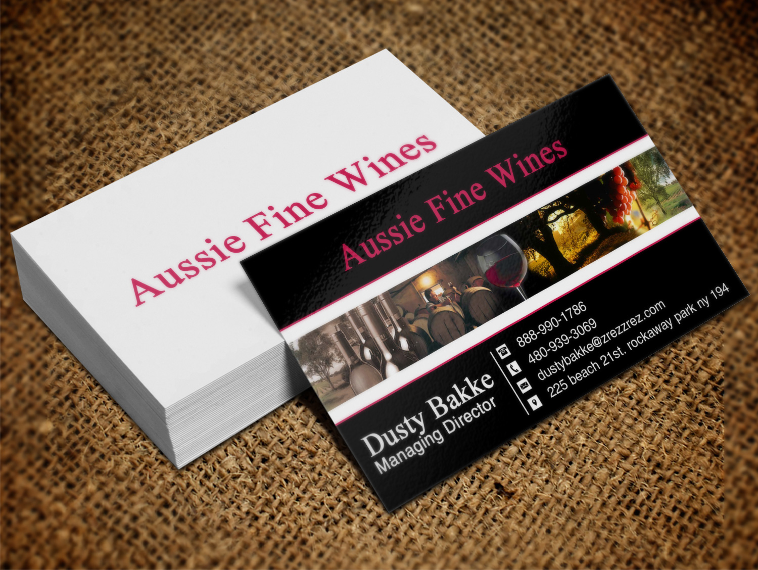 Visitenkarten-Design von Lanka Ama für Aussie Fine Wines | Design #9792027