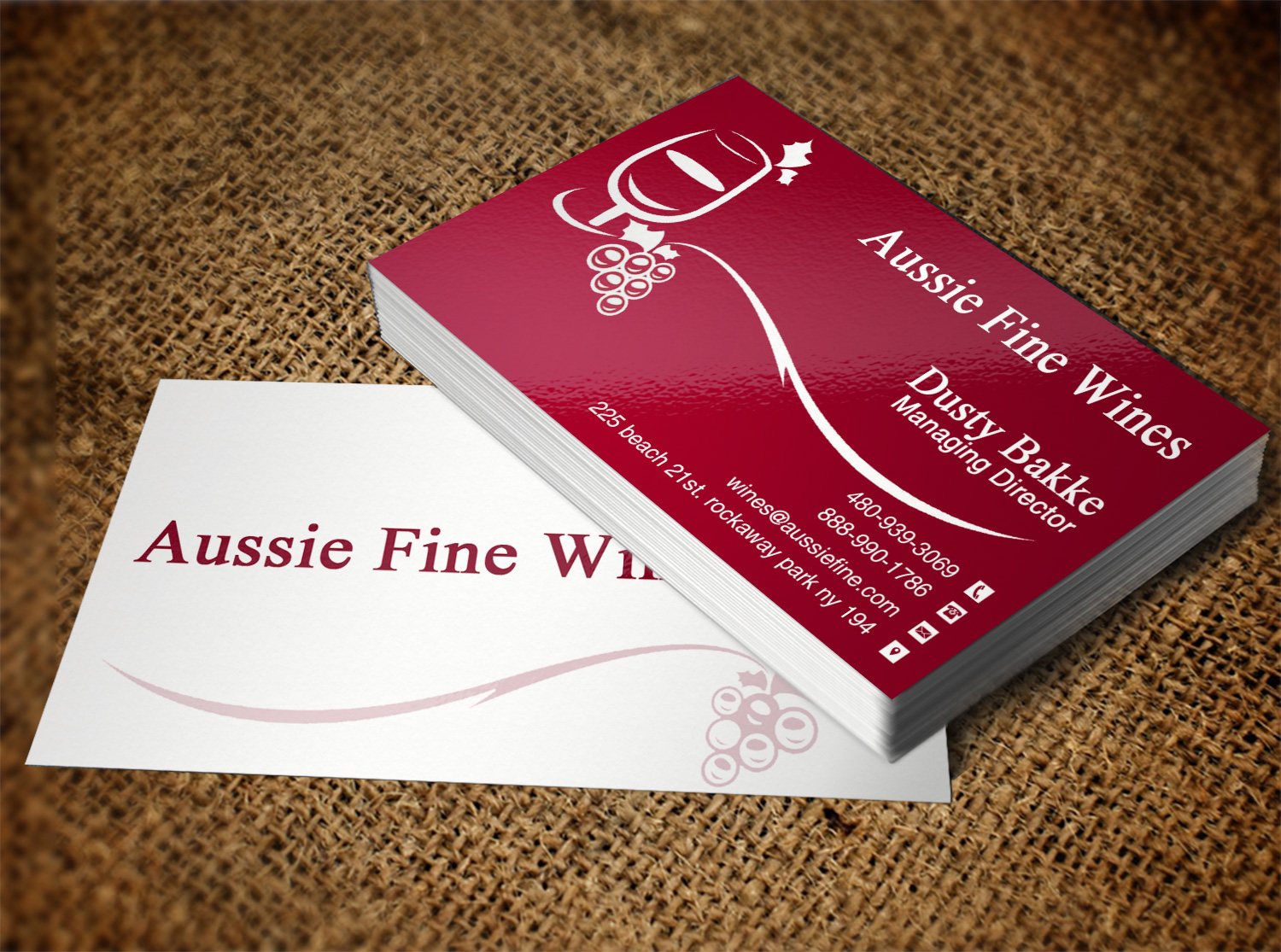 Visitenkarten-Design von Lanka Ama für Aussie Fine Wines | Design #9792028
