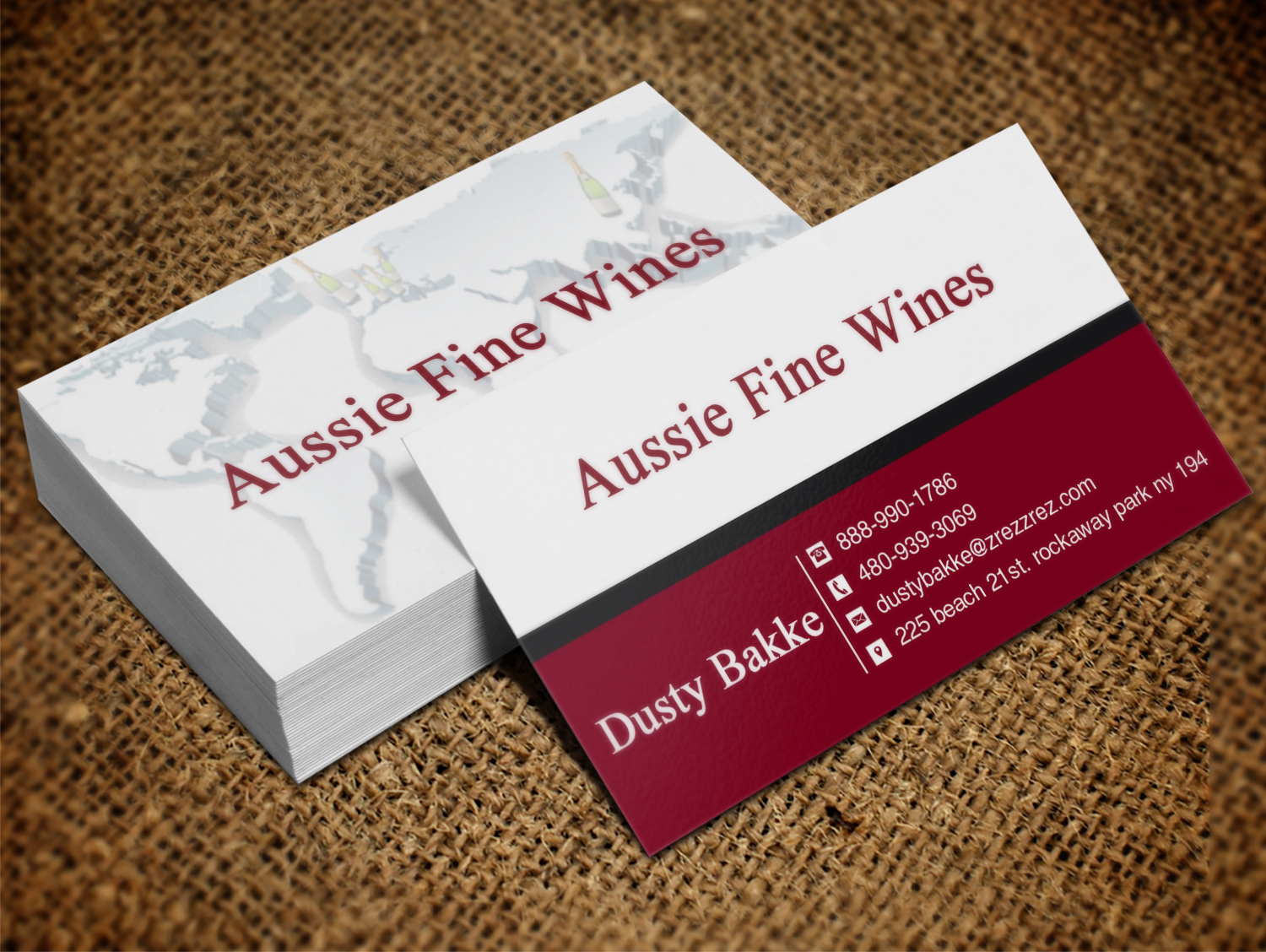 Visitenkarten-Design von Lanka Ama für Aussie Fine Wines | Design #9800842