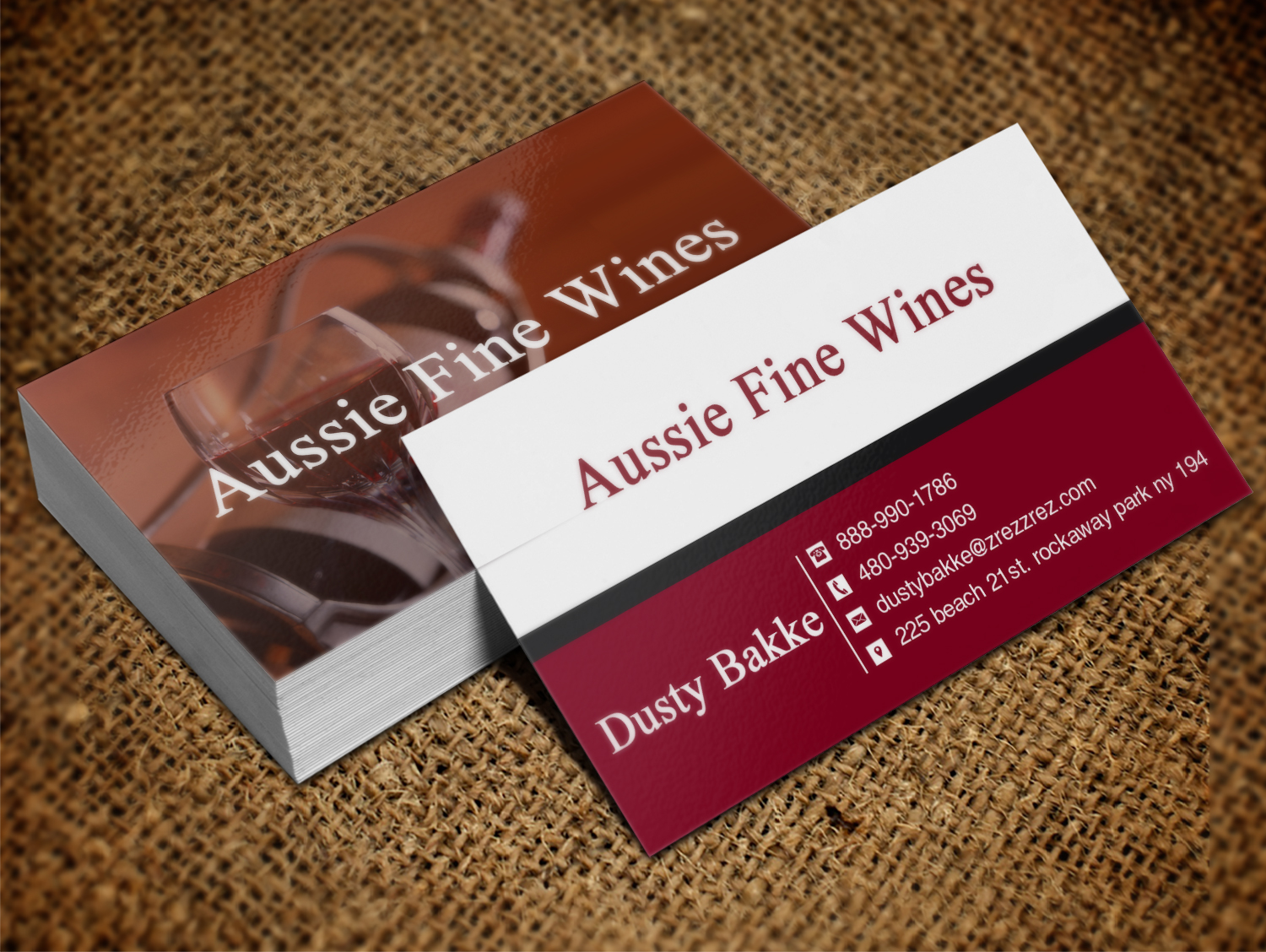 Visitenkarten-Design von Lanka Ama für Aussie Fine Wines | Design #9800843