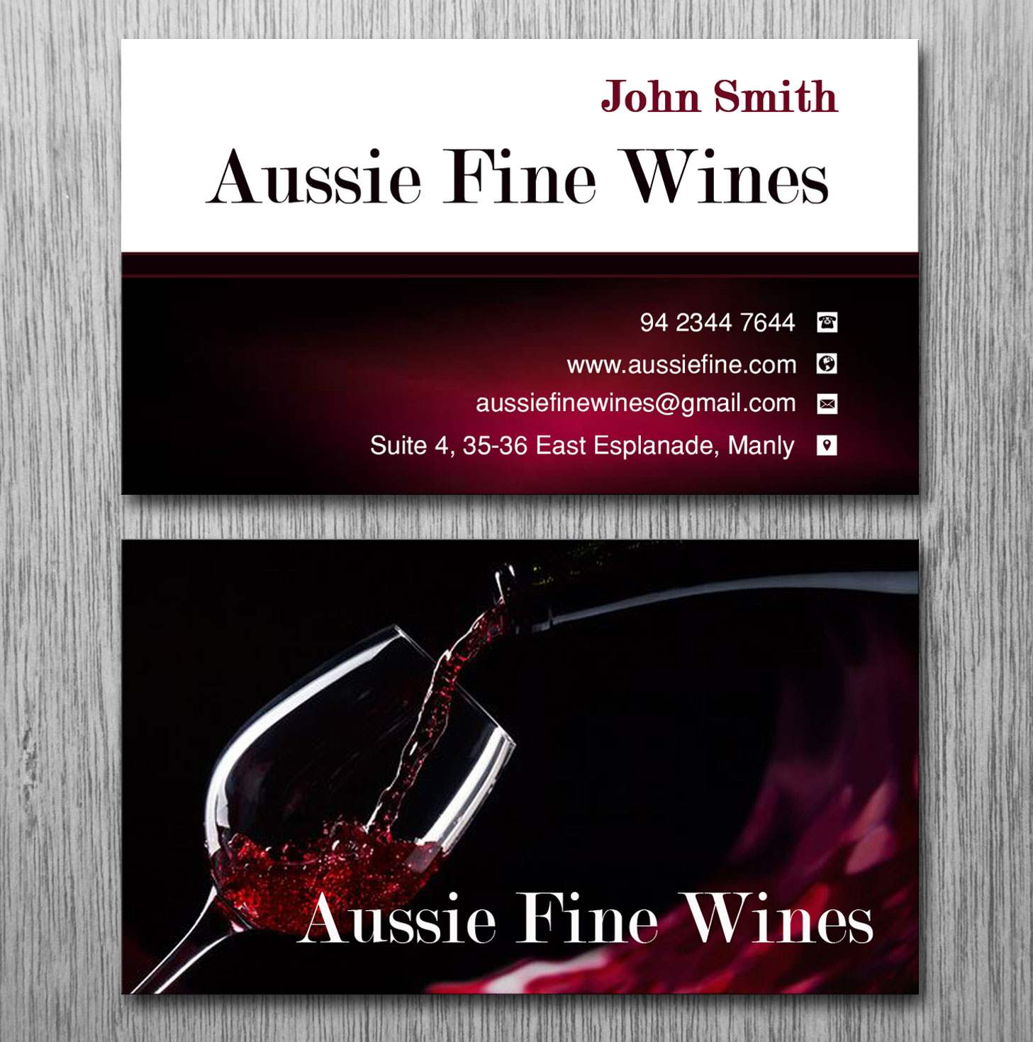 Business Card Design by Lanka Ama for Aussie Fine Wines | Design #9800845