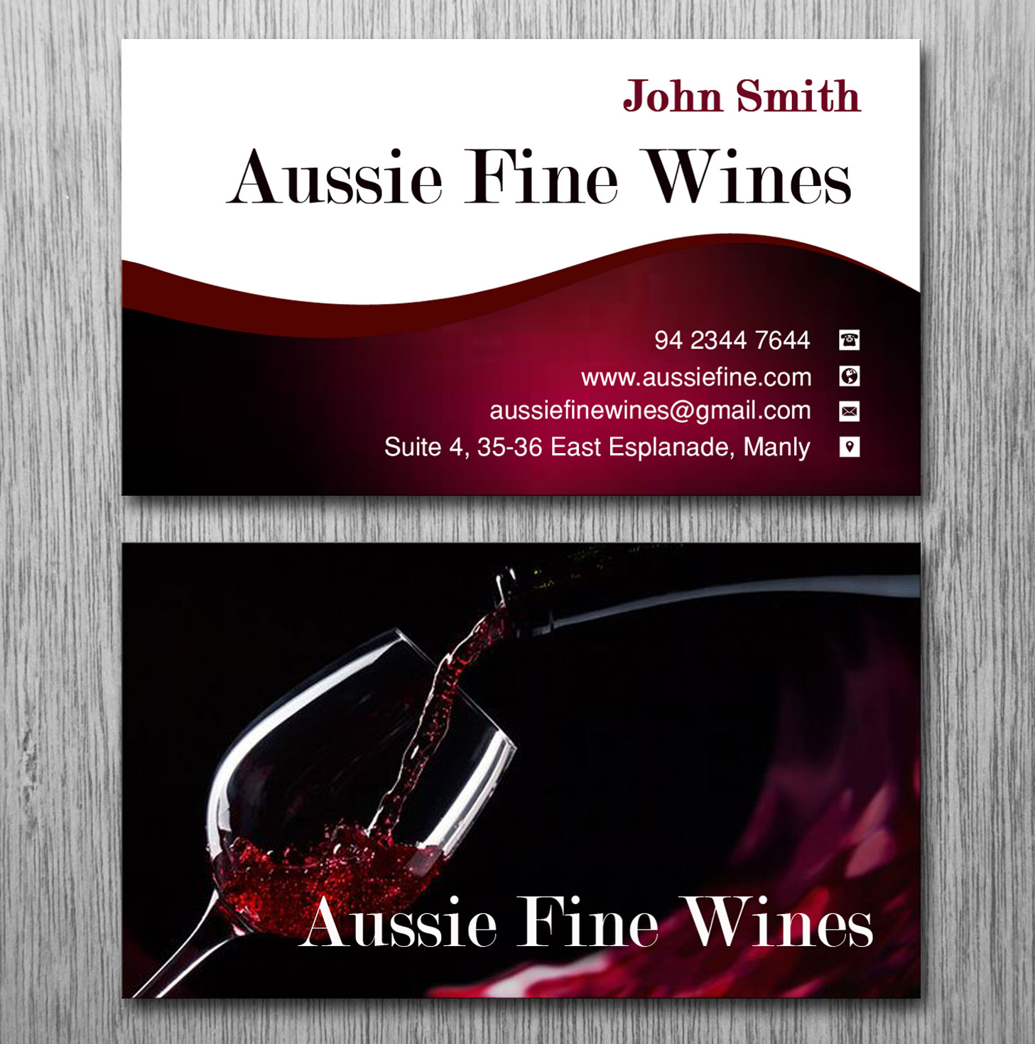 Business Card Design by Lanka Ama for Aussie Fine Wines | Design #9801285