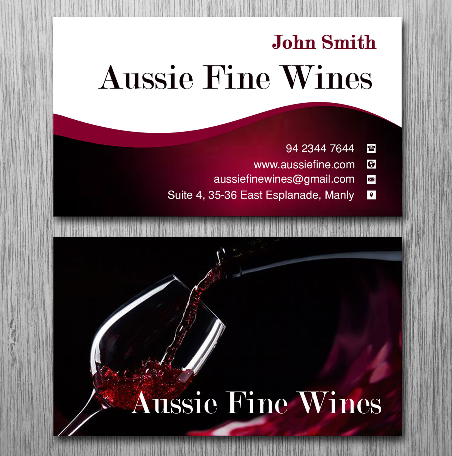 Business Card Design by Lanka Ama for Aussie Fine Wines | Design #9801287
