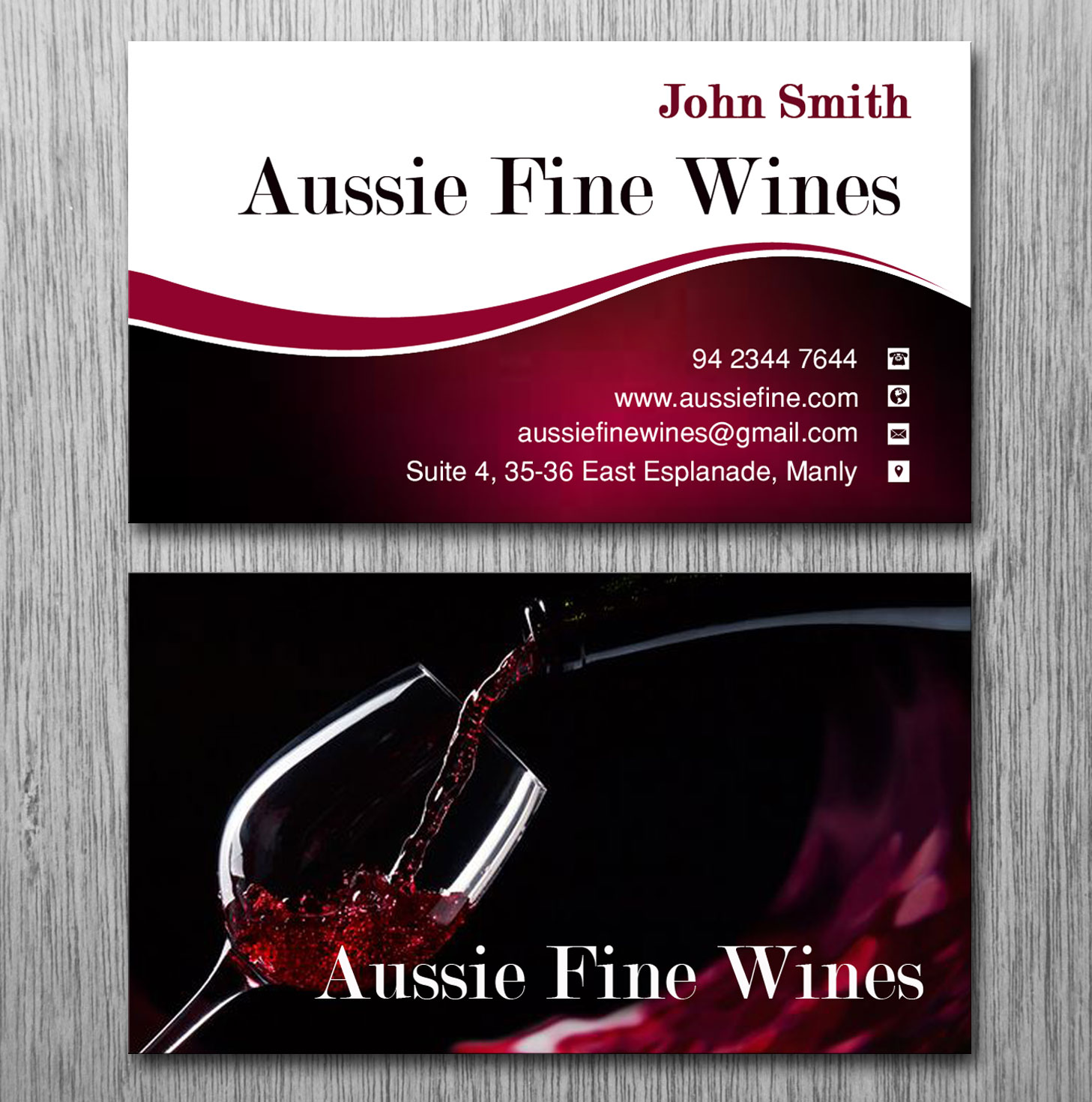 Business Card Design by Lanka Ama for Aussie Fine Wines | Design #9801293