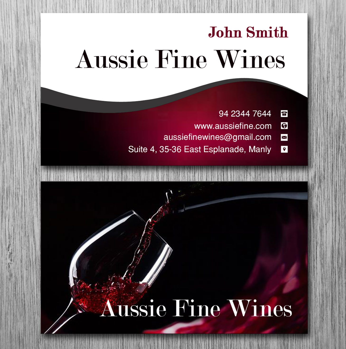 Business Card Design by Lanka Ama for Aussie Fine Wines | Design #9801294