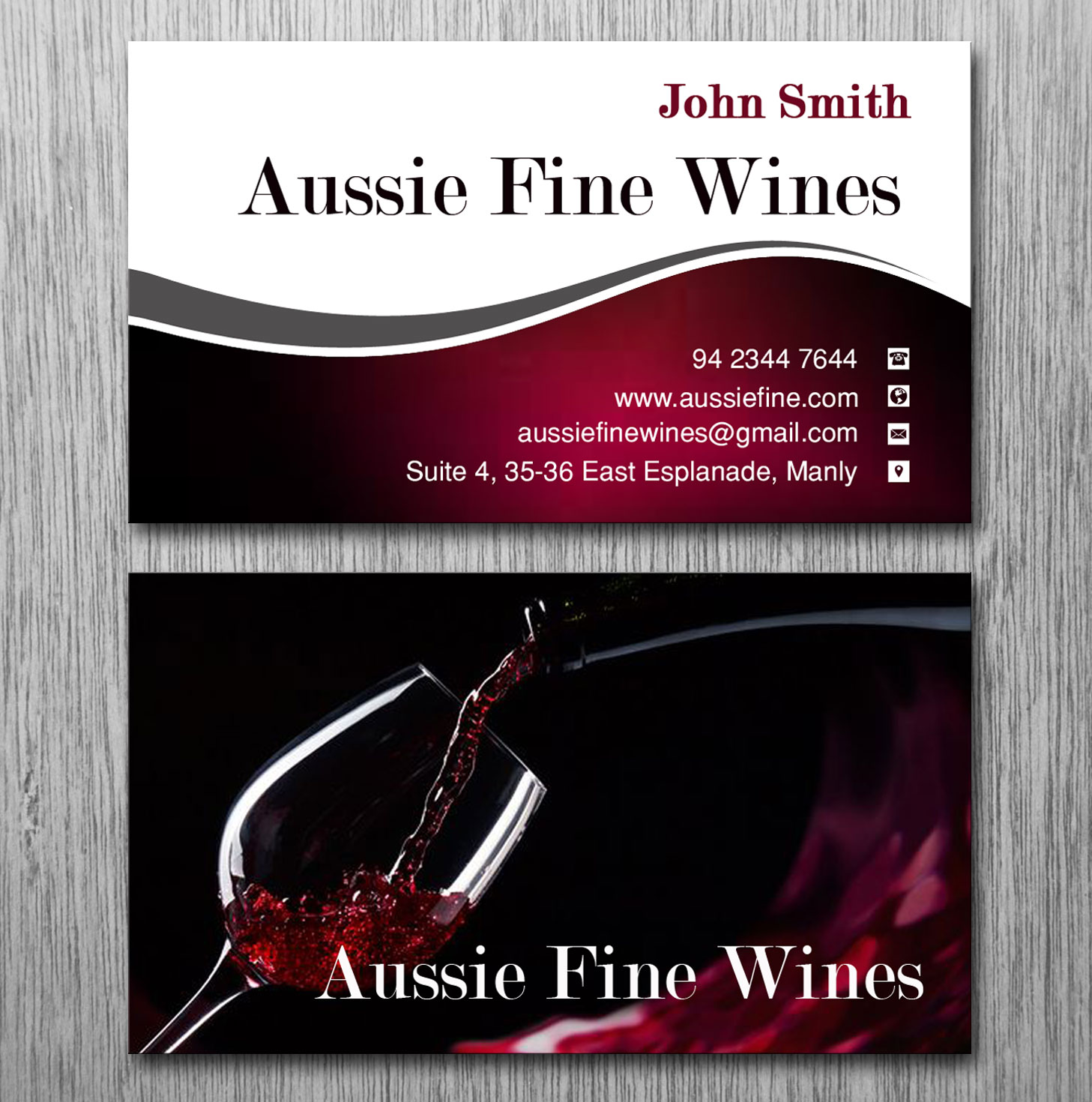 Business Card Design by Lanka Ama for Aussie Fine Wines | Design #9801295