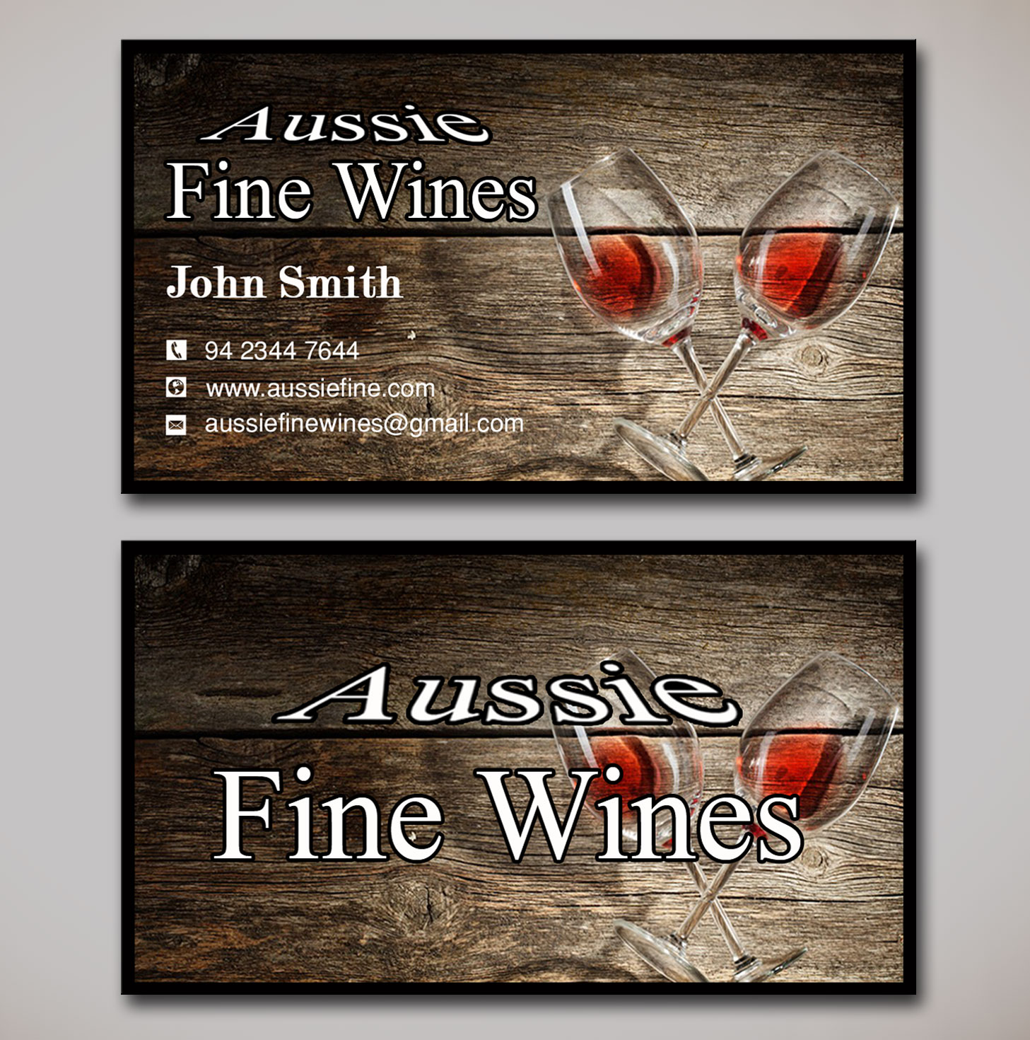 Business Card Design by Lanka Ama for Aussie Fine Wines | Design #9801296